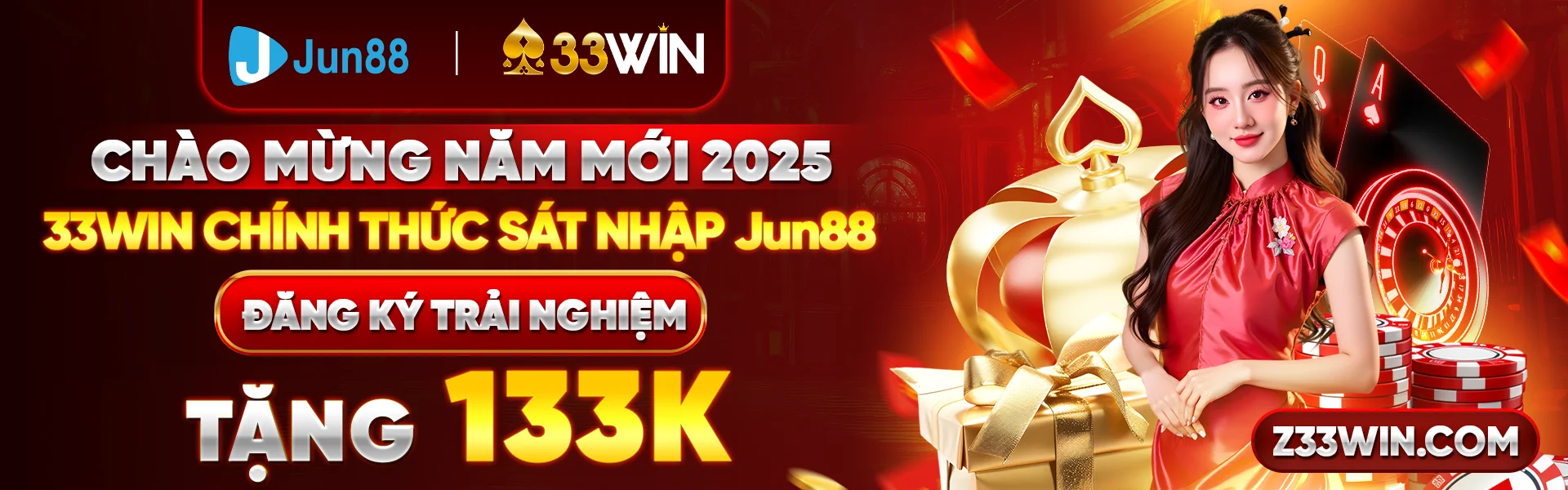 chúc mừng năm mới 2025 33win sát nhập jun88 tặng 133k